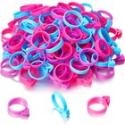 Patelai 120 Pieces Icing Bag Ties 1.26 x 1 x 0.16 inches, Rosy, Blue, Purple 