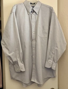 Stafford Super Shirt Gray Size 18/34-35 Men’s Wrinkle Free Pin Point Oxford - Picture 1 of 5