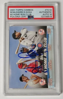 MARK McGWIRE SAMMY SOSA Signed Autograph 20001Topps Combos Card TC12 PSA 10 Auto - Image 1 of 4