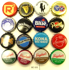 16 diversi tappi bottiglia BIRRA ARTIGIANALI e vintage Leinie's Kona Founders Point + altro - Foto 1 di 3