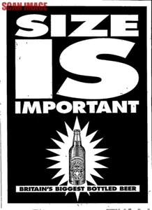 Advert NEWCASTLE Brown Ale Beer 'Size IS Important' Small 1990s Print Ad 720/02 - Foto 1 di 1