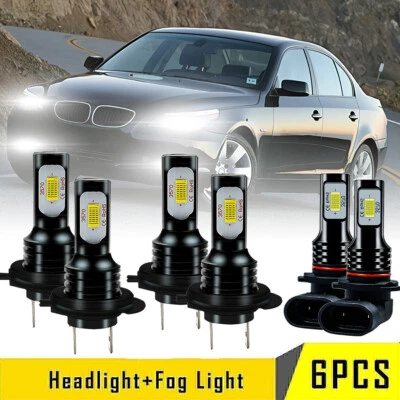 For Jaguar XJ8 1998-2003 Combo 6x LED Headlight High/Low + Fog Light Bulbs Kit - Image 1 of 4