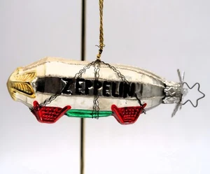 Vintage Silber Zepplin Weihnachten Christbaumschmuck Luftschiff Blimp Unikat - Bild 1 von 19