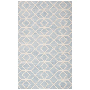 SAFAVIEH Dhurries DHU560A Handwoven Blue / Ivory Rug - Picture 1 of 24