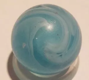 Vtg Peltier Slag marble-Aqua, Ying yang pattern Mint Nicely Aqua Feathered slag - Picture 1 of 6