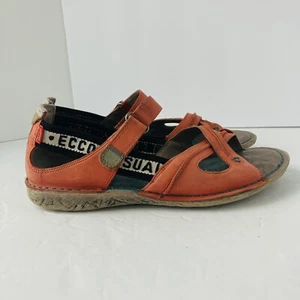 Ecco Casual Sport Women's sandals sz EU 39 Orange leather Strappy - Picture 1 of 7