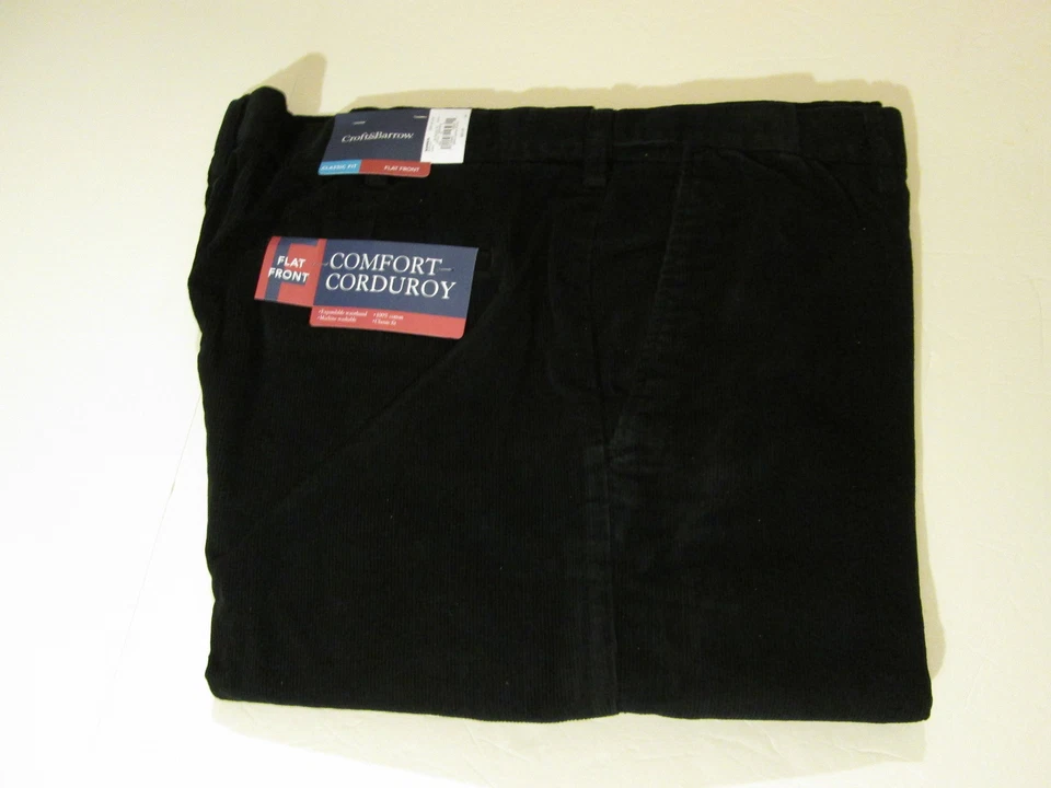 38 X 36 CORDONES DE CROFT Y CARRETILLA DELANTEROS PLANOS CINTURA EXPANDIBLE -NEGRO- NUEVO CON ETIQUETAS Foto 1 de 1