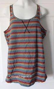 NWT Calvin Klein QP1026 "Prizm" Cotton Sleep Camisole, Tank Top, Striped, S - Picture 1 of 6