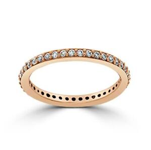 0.60Carat Genuine Diamond Eternity Wedding Ring Surface Prong Set 14K Rose Gold