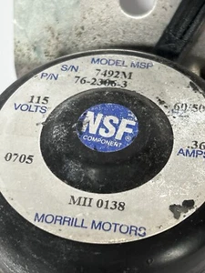 Morrill Water Pump For Manitowoc  Ice Machine MSP 7492M 7623063 115 V 3.6 Amps - Picture 1 of 5