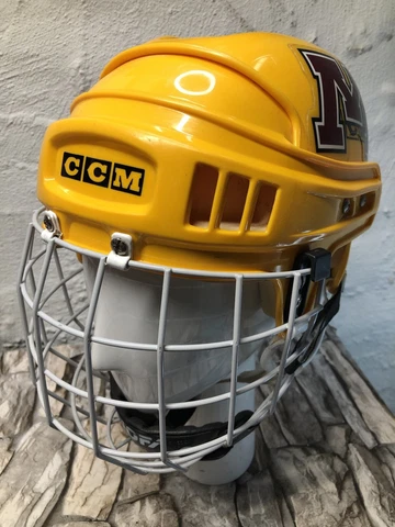 NCAA Vintage MINNESOTA GOLDEN GOPHERS Ice Hockey Adult Mens Helmet w JOFA Cage Cover