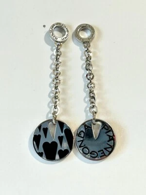 orecchini pianegonda nuovi bellissimi pendente con cuore nero - Immagine 1 di 4