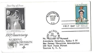 2 '61 FDCs 100th Anniv. of Nursing on ArtCraft & Fleetwood SC#1190 - Picture 1 of 2