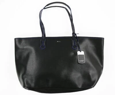 Ralph Lauren 243405 Womens Leather Casual Tote Bag Black Size 14xx11.5x7 - Image 1 of 3