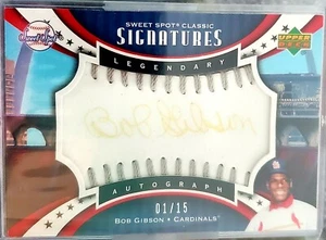 2007 UD Sweet Spot Classic Signatures Bob Gibson Legendary Auto Gold Ink 01/15 - Picture 1 of 2