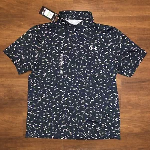 NEW Under Armour UA Playoff 3.0 Printed Polo Green Navy Floral Pattern Mens L - Picture 1 of 14