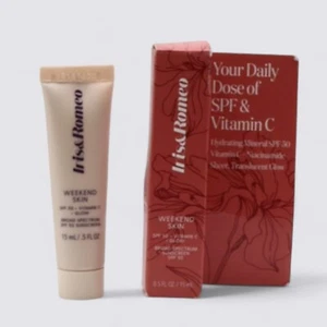 Iris & Romeo's Weekend Skin LSF 50 Instant Glow mineralischer Sonnenschutz 0,5 fl. Oz. - Bild 1 von 6