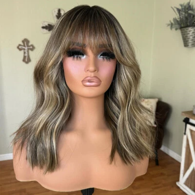  Peluca con flequillo cabello humano virgen encaje peluca frontal para mujer 150 densidad Foto 1 de 2