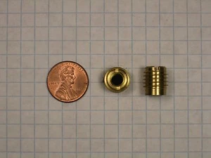 RENSEN #2520 INSERT NUT, 1/4"-20 THREAD,SOLID BRASS, 3/8" BORE DIAMETER - Picture 1 of 1