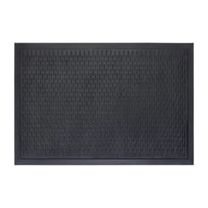 LARGE RUBBER DOORMAT Ridge Scraper Outdoor Black 24"x 36" - Picture 1 of 13