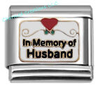 In Memory Of My Husband Red Heart 9mm Italian Charm Stainless Steel Modular Link