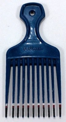 Vintage Scunci Hair Lift Comb Plastic Pic Pick Metallic Blue Color Dip - Image 1 of 3