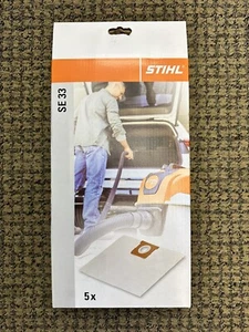 New Genuine Stihl Replacement Filter Bags SE01 500 9000 SE 33 5 Pack OEM - Picture 1 of 3