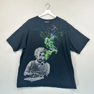Einstein Pfeife T-Shirt Herren Erwachsene Large schwarz 100% Baumwolle Grafikdruck - Bild 1 von 11