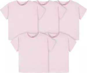 Baby Toddler 5-Pack Solid Short Sleeve T-Shirts Jersey 160 GSM - Picture 1 of 12