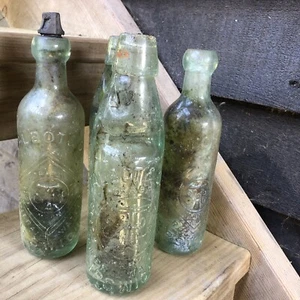 Rare Antique Victorian Glass Bottle, Talbot & Co. Mineral Water Ipswich x 4no - Picture 1 of 3