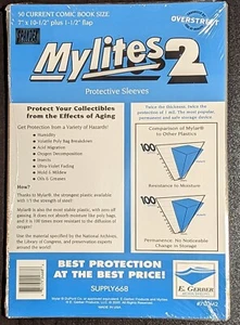 50 - E. Gerber Mylites 2 Mylar Current Modern Age Comic Bags 700M2 7” X 10 1/2" - Picture 1 of 1