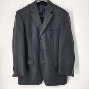 Blazer Andrew Fezza para hombre 42R negro mezcla de lana de cordero y cachemir 3 botones usado en excelente estado - Imagen 1 de 10