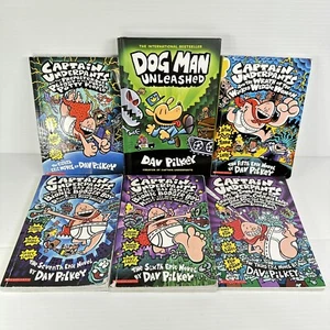 Captain Unterhosen Paket 5 Taschenbücher + 1 Hund Mann entfesselt Buch Dav Pilkey - Bild 1 von 4