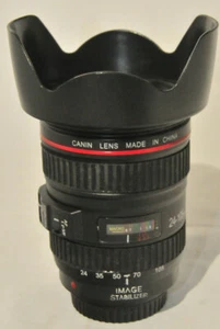 Camera Lens Novelty Mug with Cookie Holder Canina Canon EF 24-105mm Coffee Cup - Picture 1 of 5