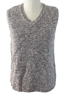 Kasper 1990s Women's Large Sweater Sleeveless Gray Pink Marled Pullover Vintage - Picture 1 of 4