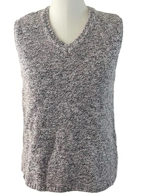 Suéter grande para mujer Kasper años 90 sin mangas gris rosa jaspeado suéter vintage Foto 1 de 4