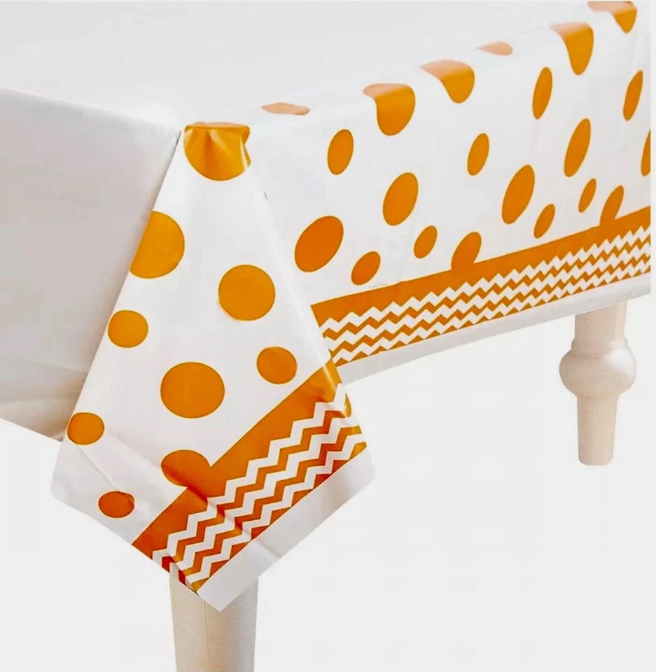 Sunkissed Orange Polka Dot Table Cover - Image 1 of 1