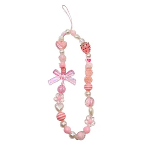 Ornements Forme De Coeur Chaîne Suspendue Pour Sangle Téléphone Portable Perles - Photo 1/12