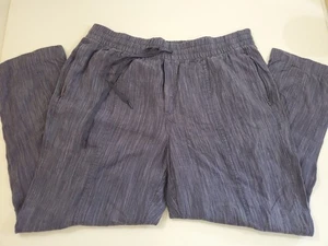 Athleta Size XL Blue Retreat Linen High Rise Ankle Pant 851027 - Picture 1 of 12