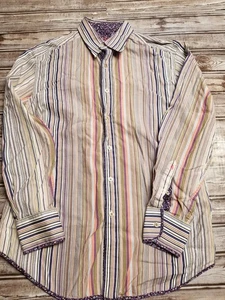 Robert Graham langärmliges gestreiftes geknöpftes Herrenhemd Gr. Medium Flip-Manschette  - Bild 1 von 11