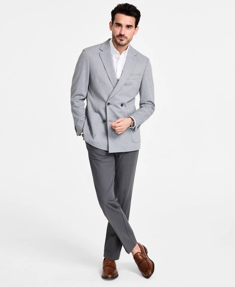 Abrigo Blazer Deportivo Michael Kors Para Hombre Calce Clásico Doble Pecho 42 L Gris Foto 1 de 1