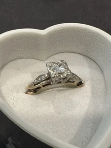 Vintage 14K Gold Engagement Ring with Diamond - Picture 1 of 6