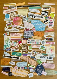 100 Cut-out Words & Phrases Junk Journal Gratitude Love Friend - Exact Items - Picture 1 of 1