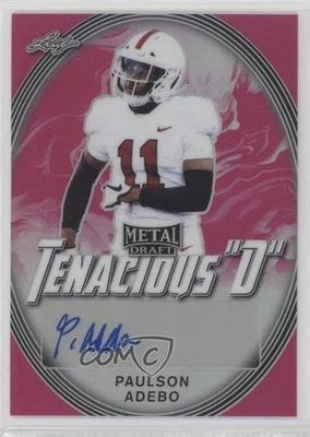 2021 Leaf Metal Draft Pink Rainbow /20 Paulson Adebo #TD-PA1 Rookie Auto RC - Image 1 of 2