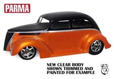 #10279 - 1/10 PARMA '37 FORD 2 Door Sedan CLEAR RC CAR BODY Street Rod Custom - Image 1 of 2
