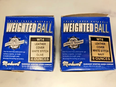 NOVO Lote de 2 Auxílios de Treinamento de Bolas de Beisebol Markwort Ponderadas WT4/WT6 (4 oz e 6 oz) - Imagem 1 de 2