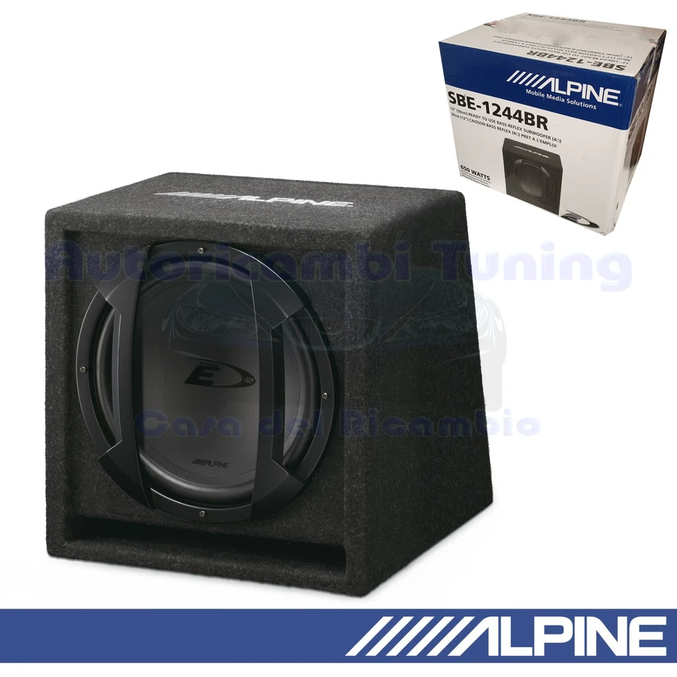 Alpine SBE-1244BR Passiver Bass Reflex Subwoofer In Kiste Mit 30 Cm (12'') 650W - Bild 1 von 4