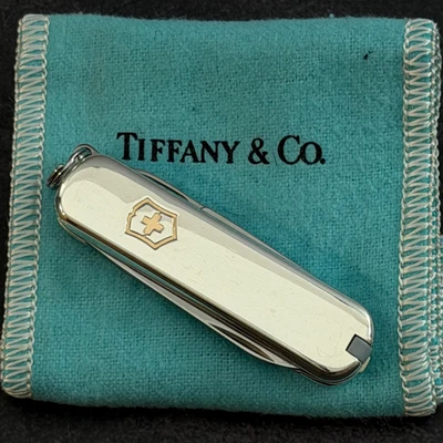 Canivete suíço Victorinox prata esterlina Tiffany & Co. com bolsa – Excelente - Imagem 1 de 4