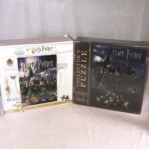 NEW Lot Of 2 Harry Potter Jigsaw Puzzles Hogwarts 550 Pieces House Crest 1000 Pc - Picture 1 of 9