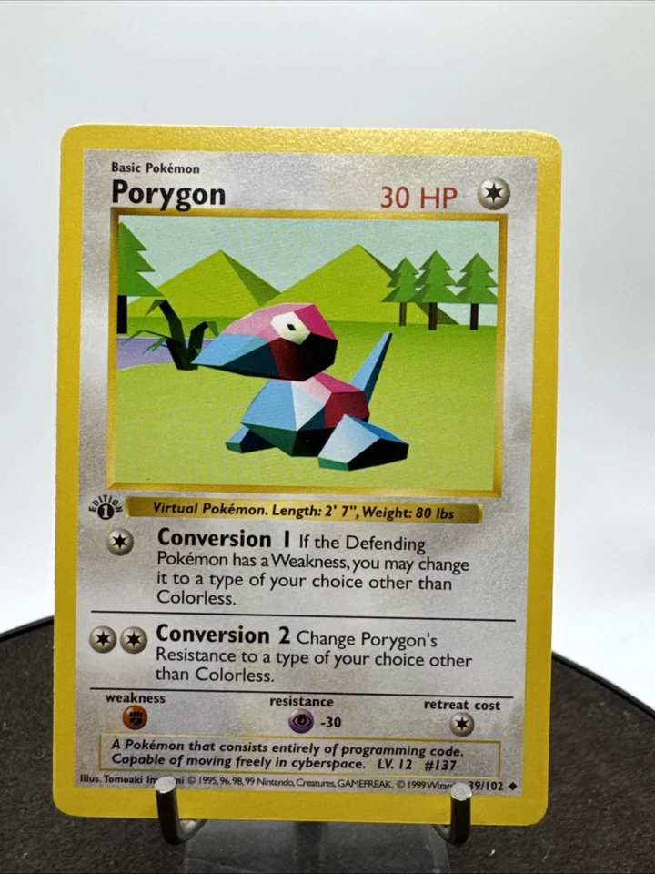 1999 Pokemon TCG Porygon Base Set 1st Edition Shadowless Uncommon 39/102 LP / NM - Image 1 of 4